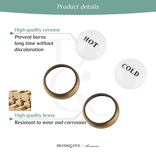 Brassqueen Bathroom Kitchen Faucet Parts Double Handle Index Button Hot And Cold Label Replacements For Antique Brass Double Cross Handle Faucet Or Shower Faucet #TOP3
