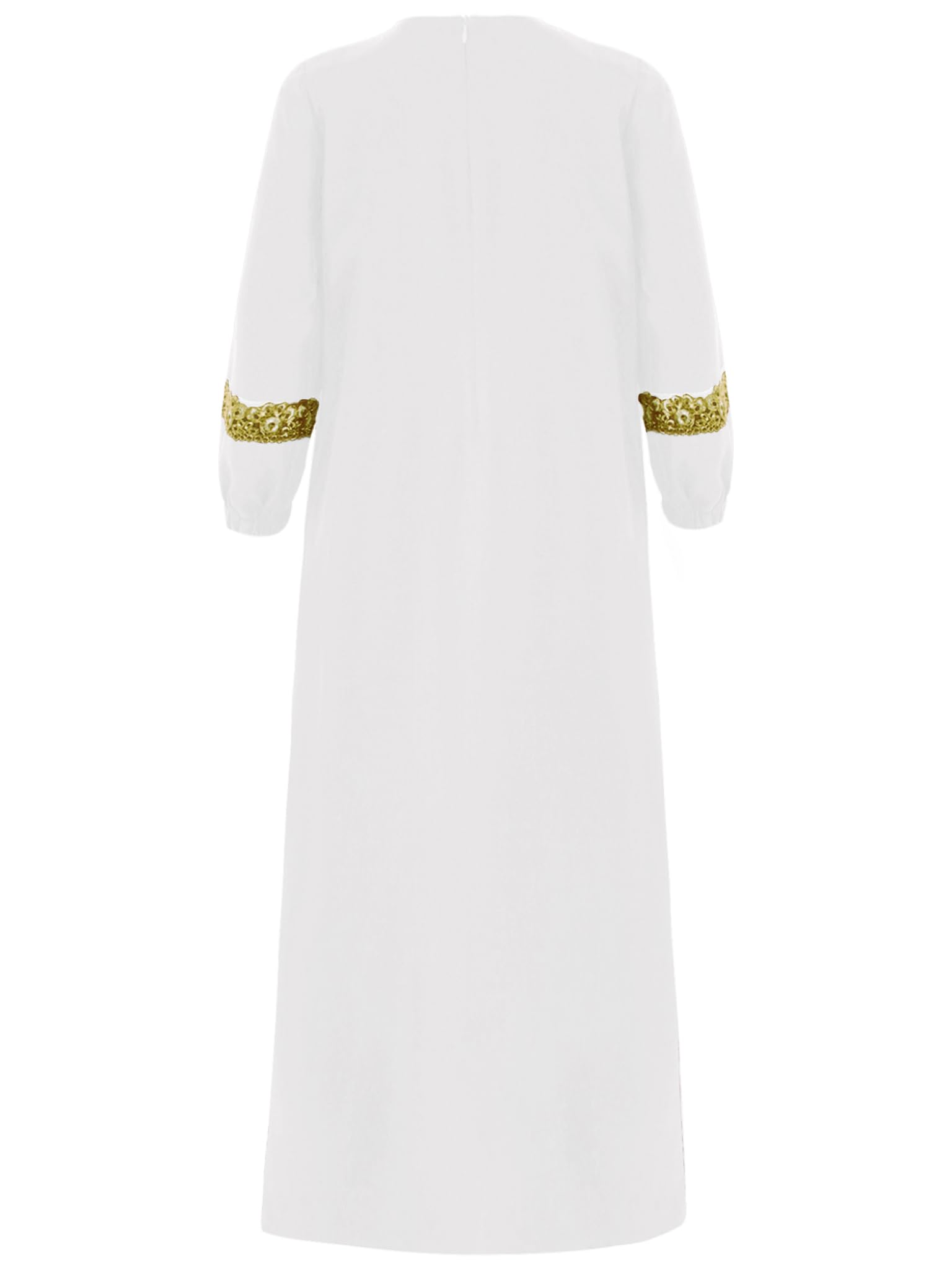 Runhomal Abaya Ramadán manga larga vestido musulmán niño niña