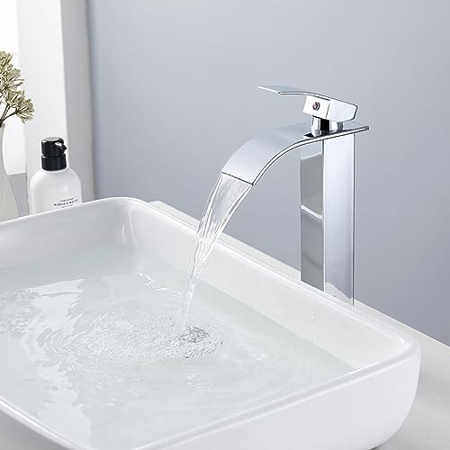 Robinet mitigeur cascade or rose en acier inoxydable haut de gamme