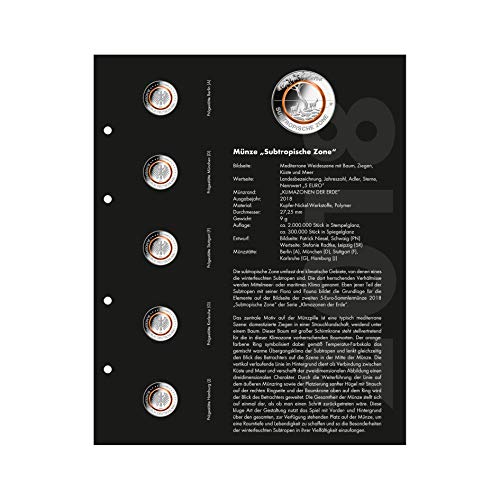 Suplemento Colección Monedas 5 Euros Leuchtturm 2018 Zona Subtropical en Casa