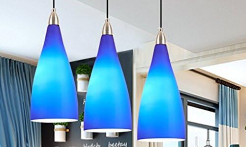 Modern Pendant Lamp Modern Chandeliers Modern colored glass chandeliers hanging chandelier restaurant lounge restaurant chandeliers milk tea shop lamps ,15*32cm, blue [Energy Class A++]