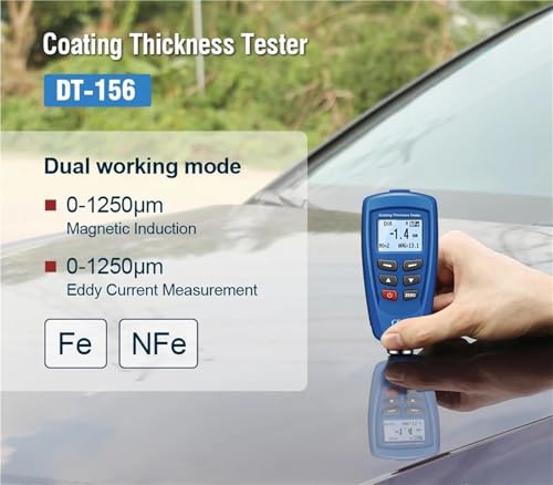 Medidor de espesor digital Mil, modelo 156, para pinturas y recubrimientos con resolución 0.01 mil, para autos con medición F/NF miniatura 4
