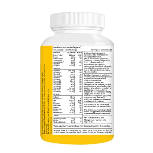 Image of Tata 1mg Multivitamin for Men | 13 Vitamins, 10 Minerals, Zinc & Magnesium | Energy, Immunity, Vitality & Muscle Strength | 60 Tablets | 1 Per Day
