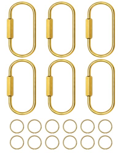 Image of ZHZ Brass Key Rings, Keychain for Men & Women, Bag Charms, 6 Pack | Secure Screw Lock, 12 O-Rings, Charm Holder for Handbags, Purses, Tote Bags & Backpacks