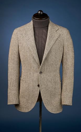 Mens Brown Wool Herringbone Tweed Jacket Sports Coat Check Classic Leisure Workwear Prom Groom Tuxedo Suit Blazer Pant2