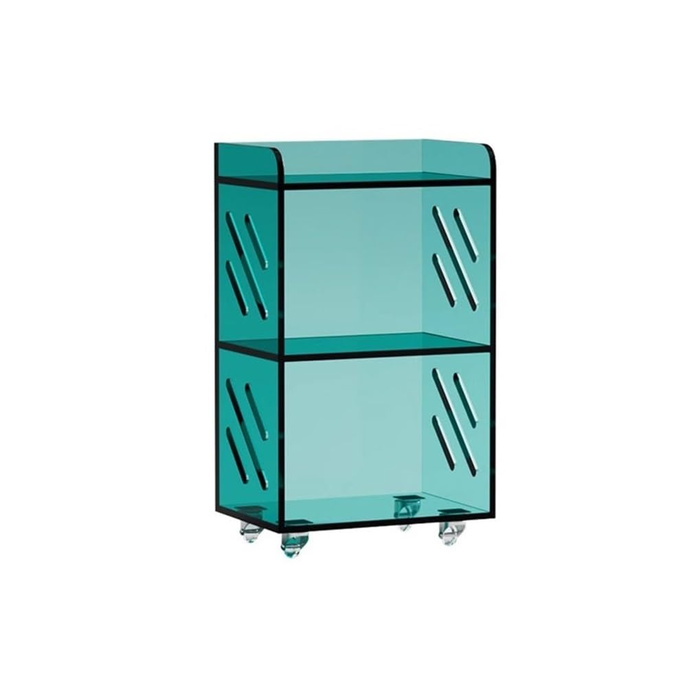 CHENGAIJIAN Cd Rack Movable CD Record Storage Rack Acrylic Small Trolley Sofa Side Cabinet