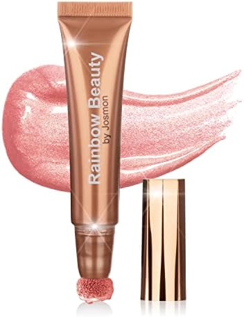 Josmon Beauty Highlighter Wand,Liquid Highlighter Liquid Blush Bronzer Matte Contour wand with Soft Cushion Applicator,Creamy and Longwear Formula for Face Makeup,Shimmer Finish Highlight And Glow, Comes In 7 Colors, 0.4oz