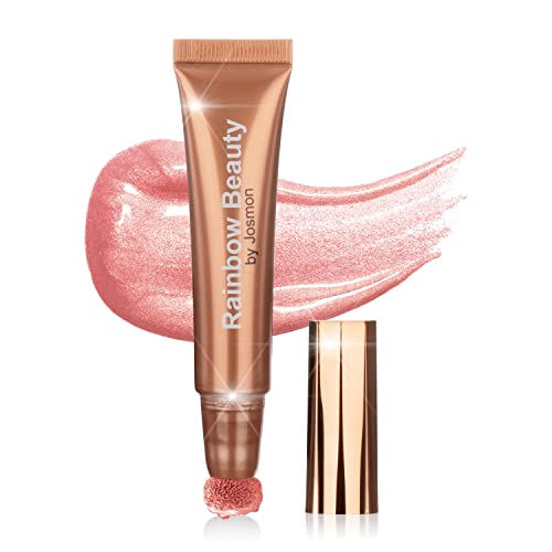 Josmon Beauty Highlighter Wand,Liquid Highlighter Liquid Blush Bronzer Matte Contour Wand With Soft Cushion Applicator,Creamy And Longwear Formula For Face Makeup,Shimmer Finish Highlight And Glow, Comes In 7 Colors, 0.4Oz #TOP27