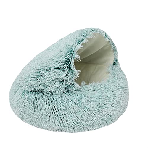 Cama para Perros Cama para gatos de peluche, cojín redondo para gatos, casa para gatos, cesta cálida para gatos, saco de dormir para gatos, perrera para nido de gatos Cama de Perro(Green-Short,50X50cm