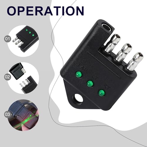 Image of 4 Pin Trailer Tester 4 Way Flat Trailer Light Tester Connector Trailer Wiring Tester Straight Trailer Light Wire Circuit Tester