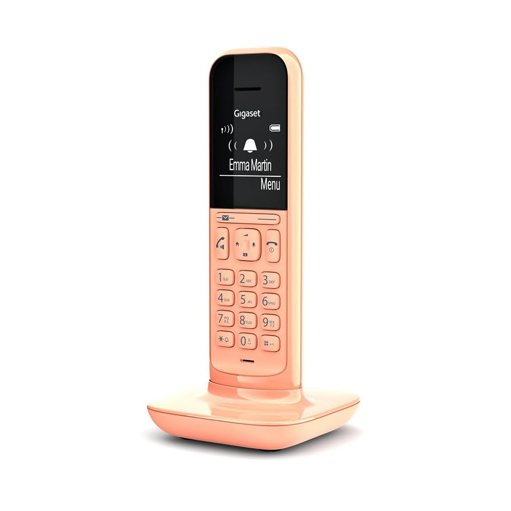 Gigaset CL390HX - Design DECT-Mobilteil mit Ladeschale – Schnurloses Telefon für Router und DECT-Basis - Fritzbox-kompatibel - Direktwahlfunktion - Schutz vor unerwünschten Anrufen, Cantaloupe