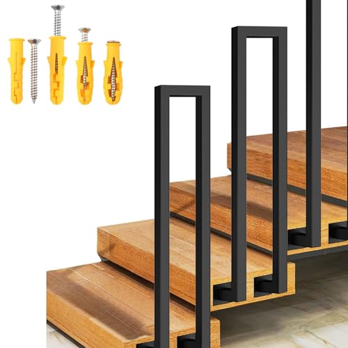 Rambarde d'escalier contre le risque de chute sur marches avec fixation latérale gain de place - 2