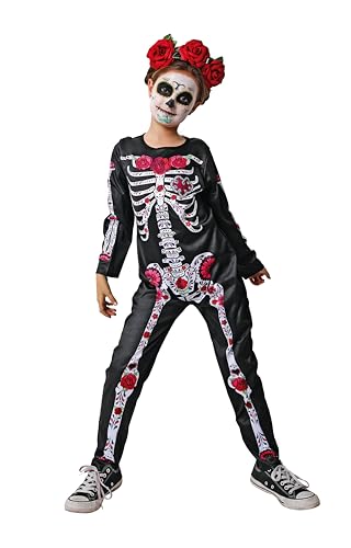 Cobo Regalo, S.L Disfraz Esqueleto Catrina para Niña, Talla 5-6 años, Halloween