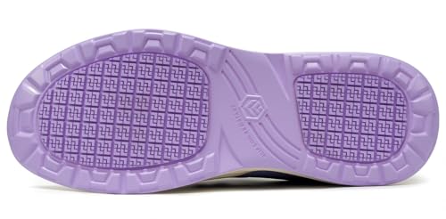 Image of LARNMERN Women's Non Slip Work Shoes Waterproof Sneaker,Purple Blue,10