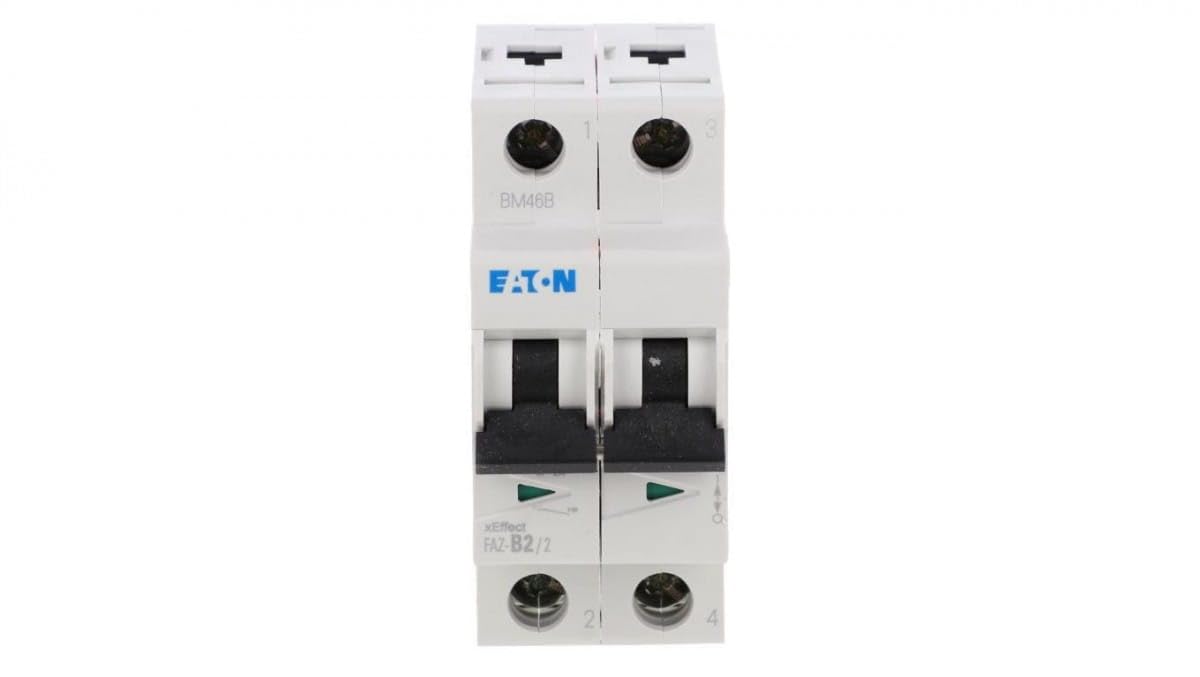 Interruptor magnetotérmico 2A Eaton FAZ-B2/2 bipolar para circuitos 2