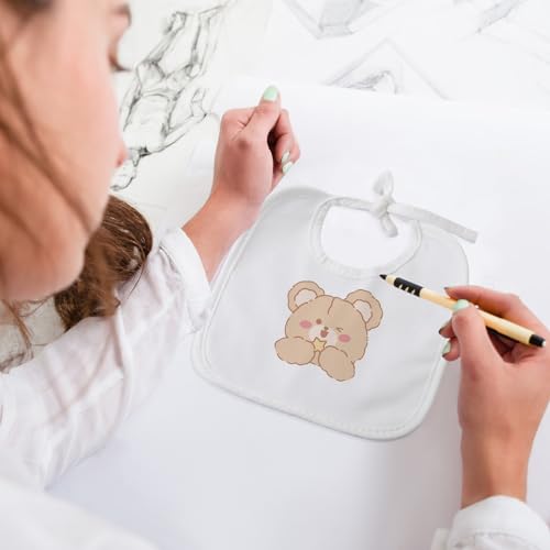 Panitay 40 Pack Solid White Feeder Bibs Cotton Baby Bibs for Feeding DIY Baby Shower Games Gender Reveal Party4