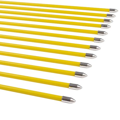 Elong Fiberglass Arrows Archery 24 Inch Yellow Shooting Targeting Recurvebow for Youth Kids Children Beginner Safe Point(6pcs) - Thumbnail 4