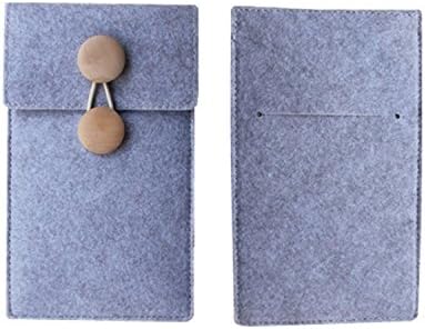 Phone Wallet Sleeve by Dockem- Minimalist Felt Wallet Sleeve Professional Executive Cover with 2 Card Slots, Grey