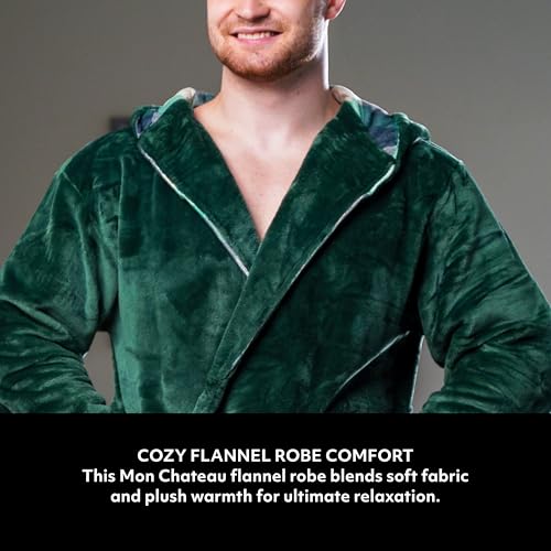Mon Chateau Flannel Robe, Cozy Unisex Bathrobe for Men & Women, Plush Sleepwear & Lounge Robe for All-Day Relaxation2