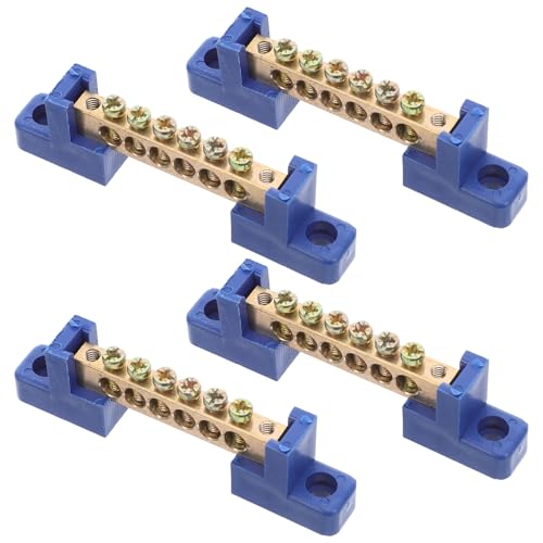 Bloque de terminales de cobre de 4 piezas para barra colectora de cables y distribución de energía