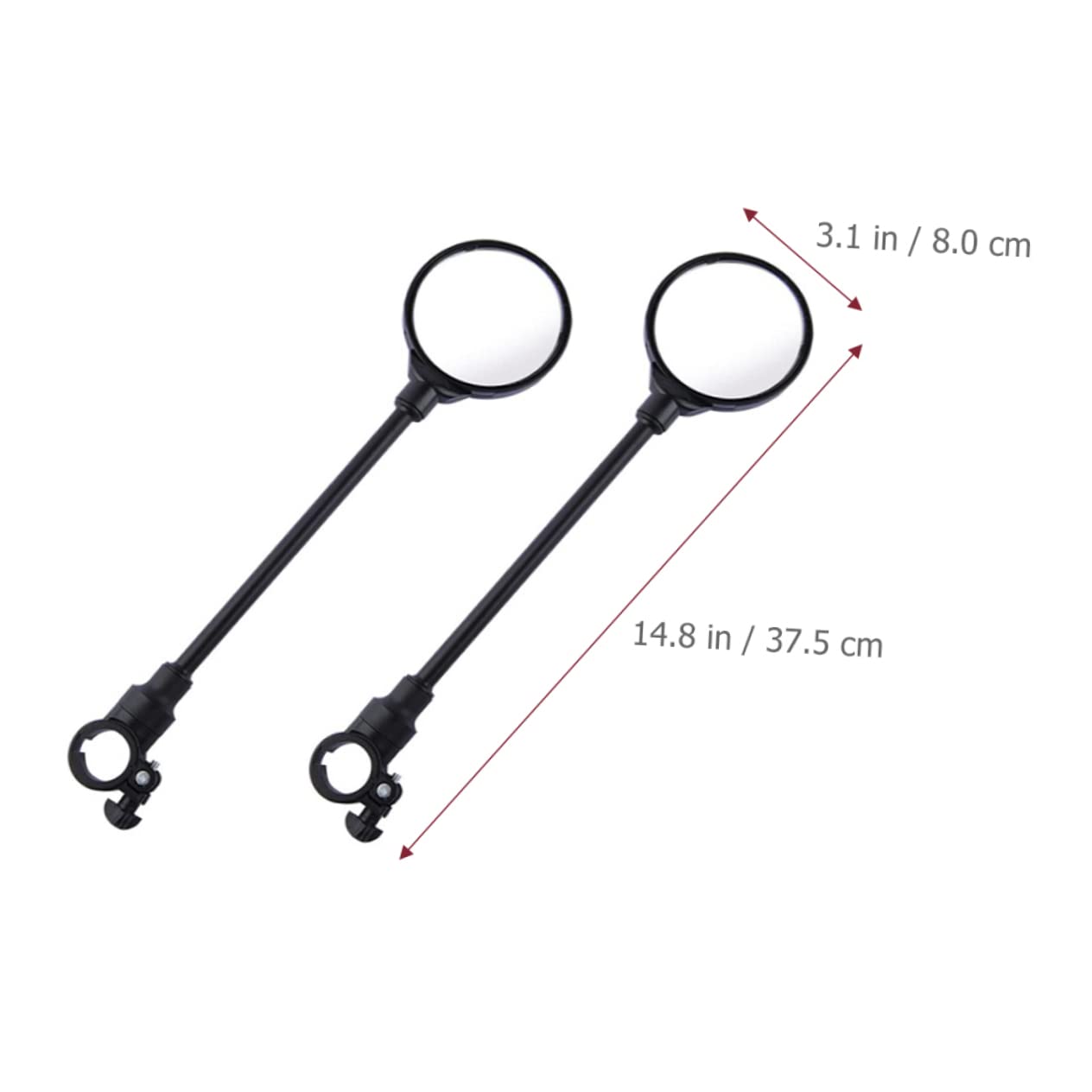 SUPVOX 2pezzi Specchietto Retrovisore Per Bicicletta e Veicoli Regolabile Gradi Compatibile Manubrio Bici e Altri Veicoli Facile Installazione e Uso Duraturo