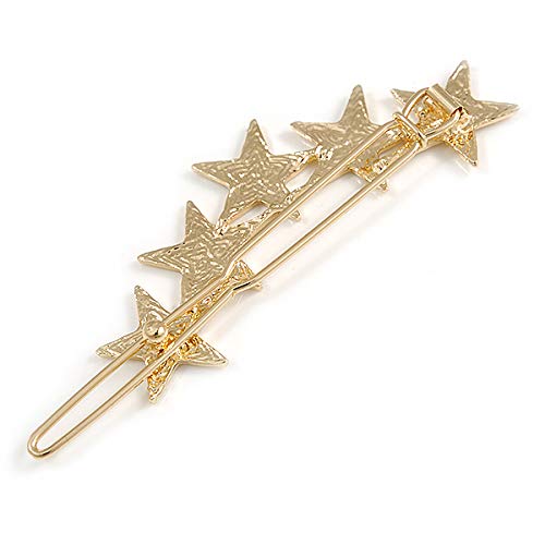Barrette à cheveux rayée Multi Star dorée au design raffiné