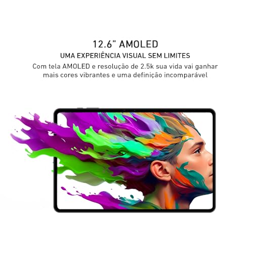 Tablet VAIO TL12 8GB 256GB Octa-Core, Tela AMOLED 12.6” 2.5K, com Teclado de Conexão Inteligente e Caneta Ativa, 5G WiFi, Câmera 13MP + Selfie 12MP, 10.090mAh, Android 15 – Preto