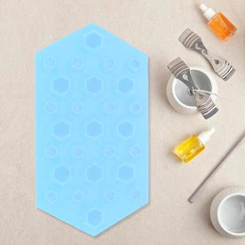 Molde de silicona para cubos de hielo forma diamante azul miniatura 4