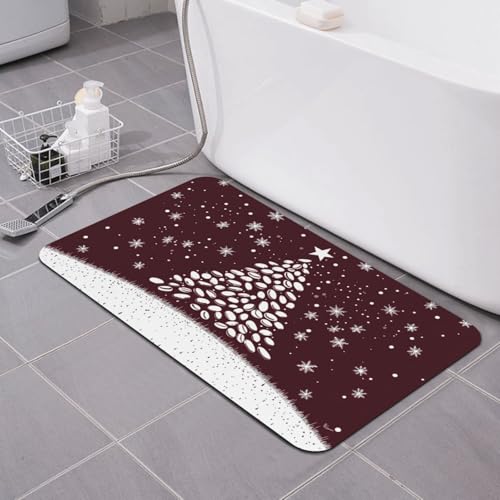 Tapis de bain 50x80 cm lavable et antidérapant à motif flocon