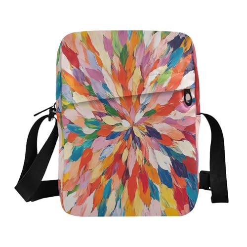 messenger bag crossbody Crossbody Bags For Women women's crossbody handbags Adjustable Strap for Shopping Shopping- Radiant Explosion Of Color Artwork
