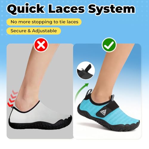 Image of Mishansha Kids Water Shoes Quick-Dry Wide Toe Box Non-Slip Barefoot Shoes Beach Pool Swim Shoes
