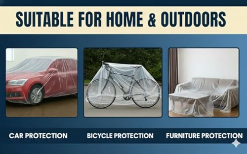 Image of Multipurpose Paint & Dust Protection Sheet Size-12x20 Ft | 170 GSM Waterproof Cover for Furniture, AC, Fridge, Wallpaper, Outdoor Area, Car, Bike, Plants - Protects from Paint, Sun & Rain (170 GSM)
