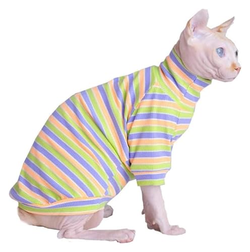 Ropa para gatos de algodón premium con acabado suave y diseño de rayas 2