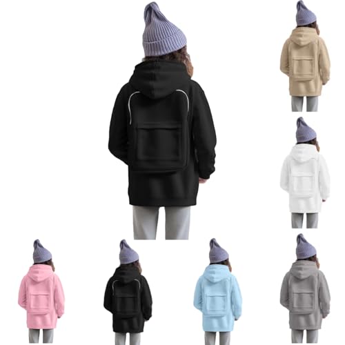 Creative Hoodie with Backpack,Zipper Hoodie Sweaters for Boys/Girls,Lightweight Comfort Travel Hoodies with Pockets