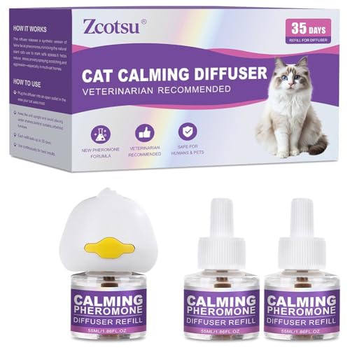 Cat Calming Diffuser Refill Kit - 35 Days Pheromone Formula to Relieve Stress, Reduce Scratching, Urine Spraying & Hiding - for Cats & Kittens - image 7