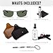 Ray-Ban RB3498 Rectangle Shaped Non-Polarized Sunglasses for Men – Includes Official RAYBAN Eyewear Kit – Ideal Formal & Casual Wear Sunglasses – G-15 Green Lens