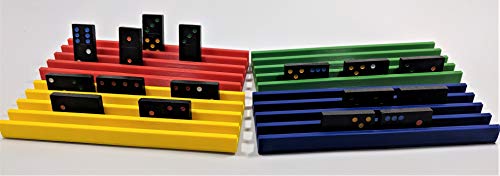 Set de cuatro bandejas plásticas para dominó