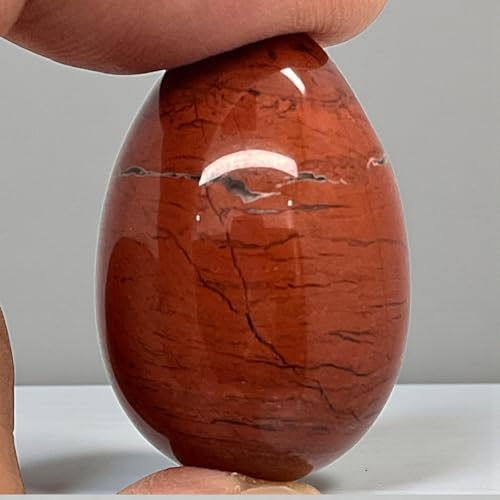 arana's® - Huevo JASPE ROJO piedra natural pulida - Huevo de bolsillo 3x2 cm - Protégete, amuleto de la suerte - Piedras y cristales naturales de sanación meditación (Jaspe Rojo)