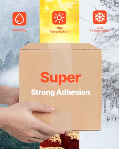 VEVOR Clear Packing Tape, 3 inches Core, 24 Rolls 3 Inches x 65 Yards Packing Tape, 2.7 Mil Thick, Heavy Duty Packaging Tape Designed for Moving, Storage and Packing, Shipping and Mailing, Office