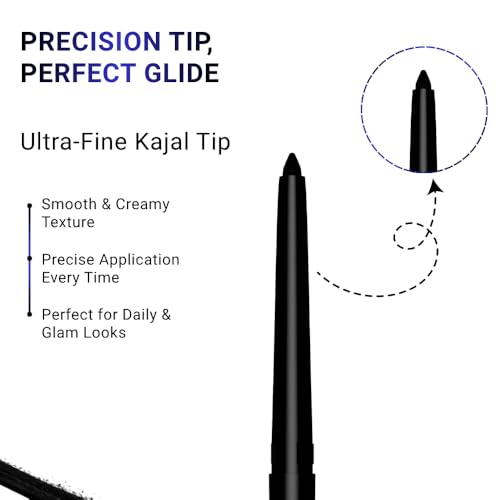 Image of Long Last Kajal For Women | Waterproof & Smudge Proof | Quick Dry Formula - Jet Black (30g)