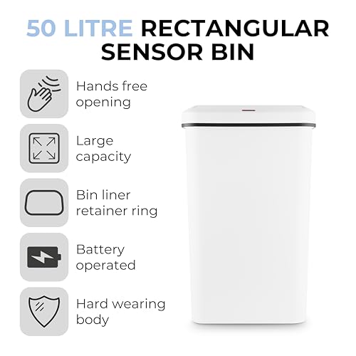 Evita bacterias en la cocina con el contenedor con sensor Tower plástico blanco 3