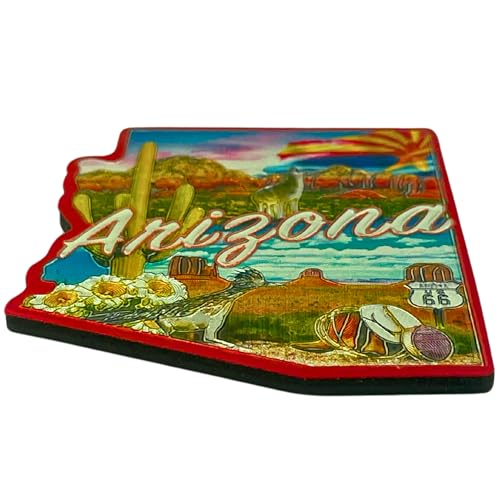 Imán decorativo rectangular de resina Premium Arizona 2.5 pulgadas miniatura 2
