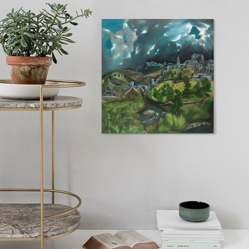 Toile El Greco Vue de Tolède : transformez vos murs de salon et bureau avec WCYB 50x50