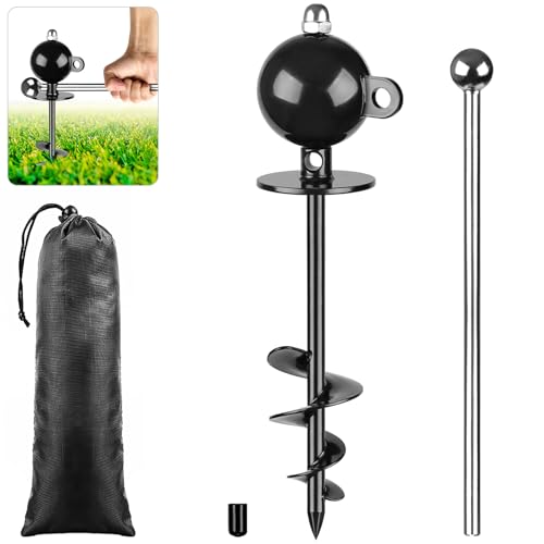 SELEWARE Piquet d'attache pour Chien d'extérieur antirouille pour Grands Chiens jusqu'à 100 kg, Rotation Libre, matériel de Camping pour Chien, Tige...