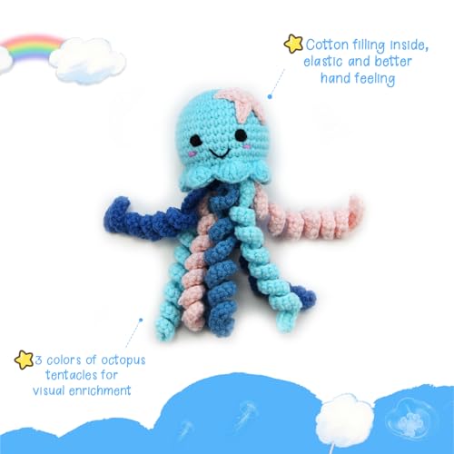 Image of Handmade Crochet Octopus for NICU Babies & Preemies, Scent Bonding Keepsake for Baby, NICU Separation Gift, Soft Comfort Gift for Newborn (Blue)