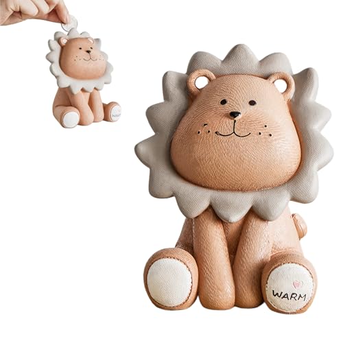 Tirelire en Résine, Lion Tirelire, Tirelires en Résines Incassable, Tireliress Lions Enfant en Résine, Tirelires Dessin Animé Lion Cadeau d'anniversaire...