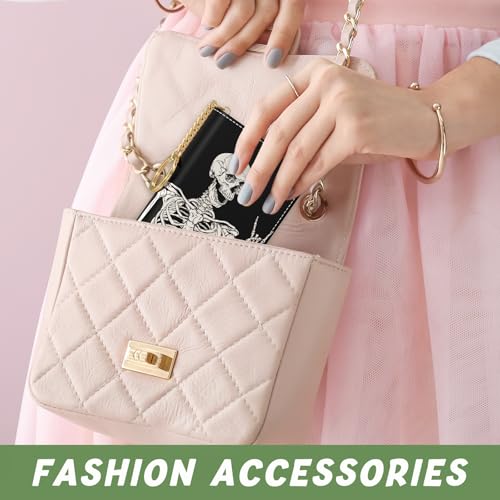 Image of Aiawoxc Credit Card Holder, Small RFID Wallet Slim Leather Card Organizer Case with Zipper and Keychain, Skeleton