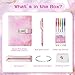 WeiAlico Secret Diary with Lock for Girls, 256 Pages Locking Diary with Pen, Kids Journal with Lock for Teens, Journals Set for Teen Girls, Birthday Gift Ideas for Girl Ages 8-12, Gifts for 8 9 10 11 12 Year Old Girl(Pink Violet Watercolor)