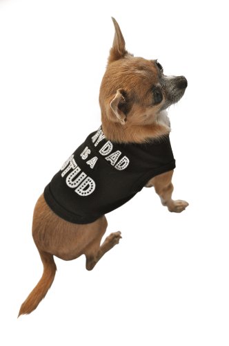 Ruff Ruff And Meow Dog Tank Top, My Dad Is A Stud, Black, Medium #TOP5