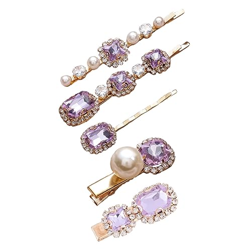 VICASKY 5 pinzas de pelo retro con diseño de piedra de agua, color lila dulce, todos los partidos, para mujeres, estilo aleatorio, elegante tocado para cualquier ocasión
